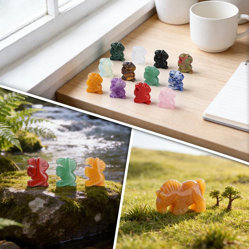 1Pc Natural Semi-Precious Stone Carved Mini Horse Figurine 25-27x17-19mm Polished Crystal Pony Statue For Home Decor Reiki Healing Craft Gift