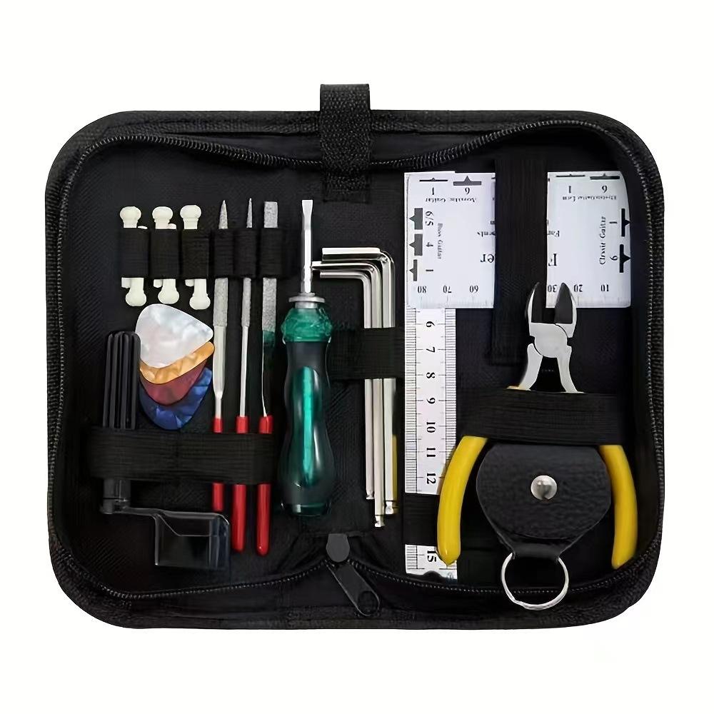 23-piece guitar tool kit set, instrument care, repair, care tools, measurement and string changing tool set чёрный