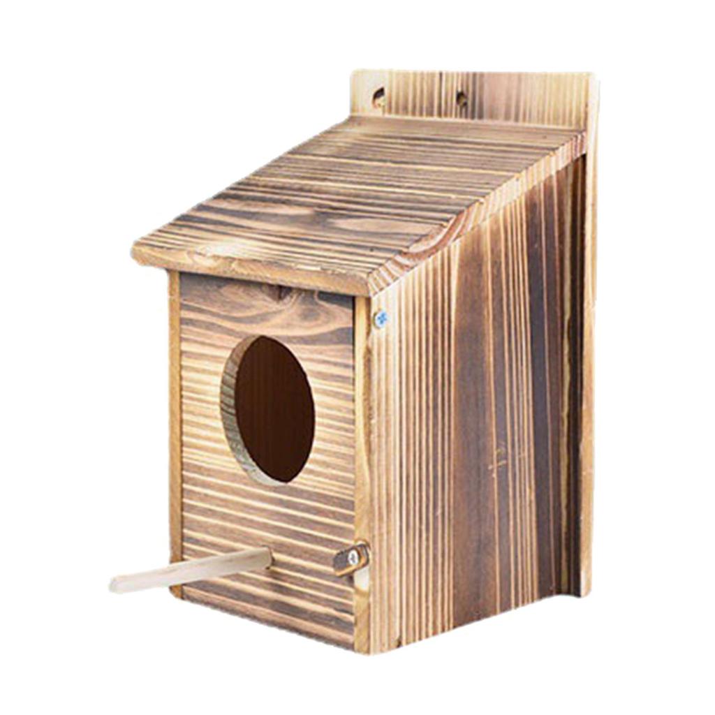 Outdoor Birdhouse Wooden Nest Box Hanging Bird House for Garden Tree Birds Parakeet Breeding Outside