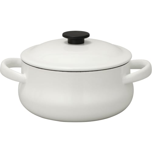 Nodahoro Enamel Casserole, 21cm, Gas/IH Compatible, Double-Handled Pot with Excellent Heat Retention, Made In Japan, Luke LK-21T