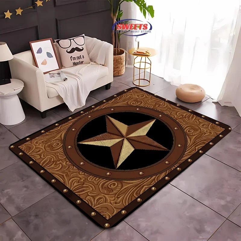 Vintage Star Carpet Mat Rug Home Decoration Classic Geometric Pattern Living Room Floor Mat Non-Slip Carpets for Living Room