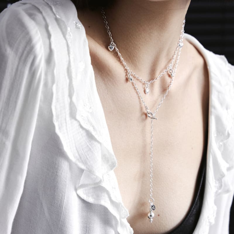 Dazzling Club Silver Vase Necklace(925 SILVER)