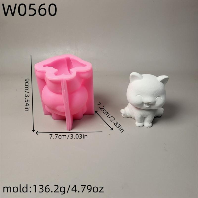 3D Cats Candle Mould Handmade Silicone Molds Soap Molds Ornament Molds Castings Molds Animal Molds Craft Supplies