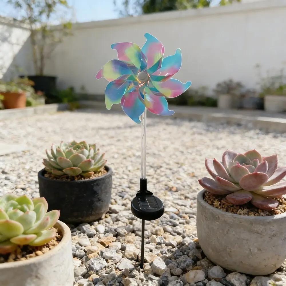 

1PC Solar Colorful Windmill Garden Light Outdoor Waterproof LED Lamp Decoration Landscape Lights for Pond Patio Yard Pathway 1PC різнокольоровий
