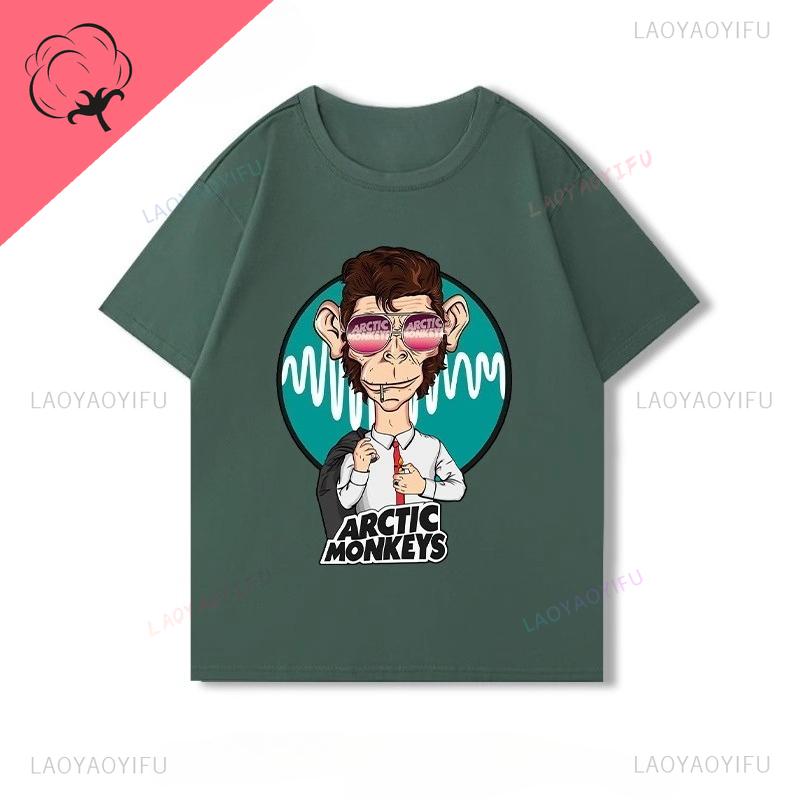Arctic Monkeys T-Shirt Doppelseitiger Druck Shirt Rundhalsausschnitt Lässig Streetwear Allmatch Alternative Rock Goth Y2k Kleidung
