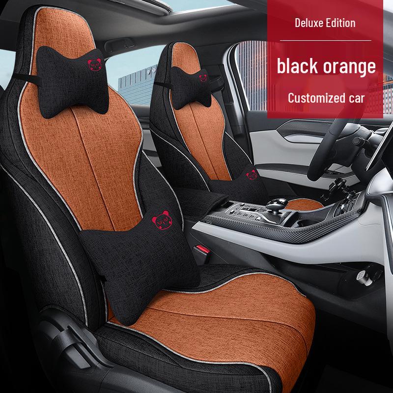BYD QinPLUS Linen Car Seat Cushion, Full Surround, Four Seasons, for Qinplusdmi/ev.