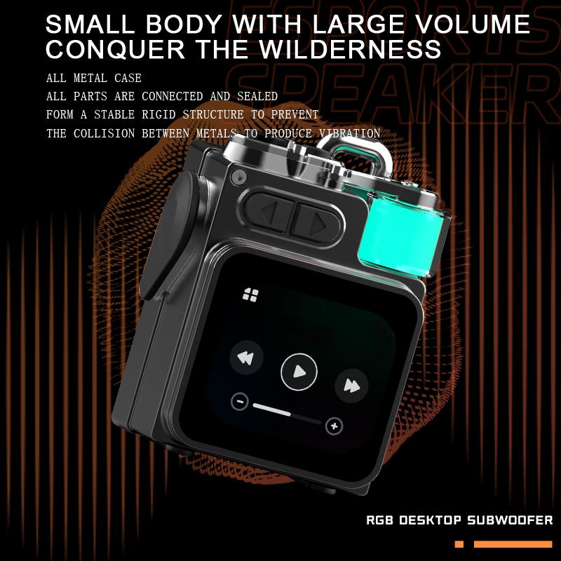 Wireless Speaker, Touch Controlled Screen Display, Compact and Portable Outdoor Speaker, Large Capacity Battery for Long-lasting Battery Life