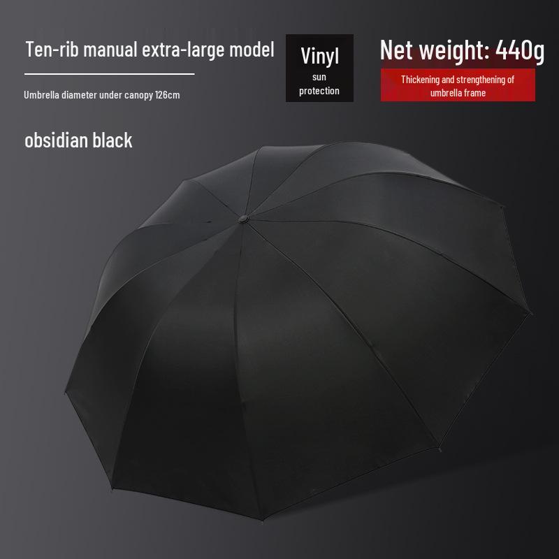 Customized Men's 10-Rib Automatic Sun & Rain Triple Folding Umbrella