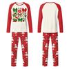 Christmas Print Family Matching Pajama Set with Long Sleeve Round Neck Top and Pants for Parents and Kids