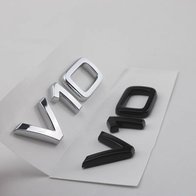 2PCS For Audi A Q series Car Fender Trunk Rear Logo Sticke Glossy Black Silver ABS Numbers Letters V6T V8T V10 V12  Emblem