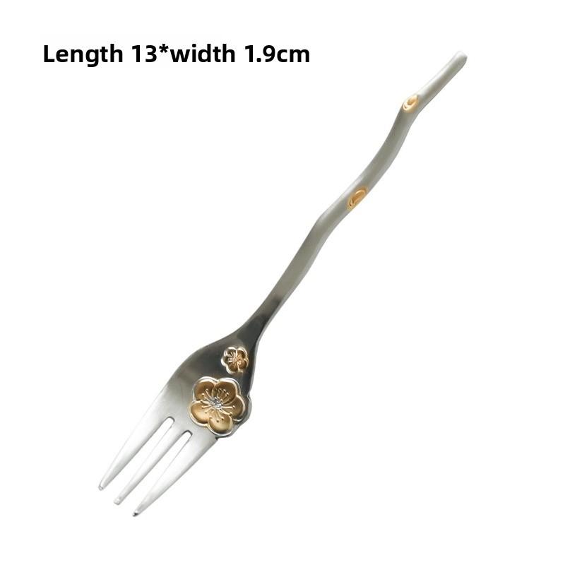 1pc Tableware Japanese Cherry Blossom Coffee Spoon Teaspoon Stirring Spoon Dim Sum Dessert Fork