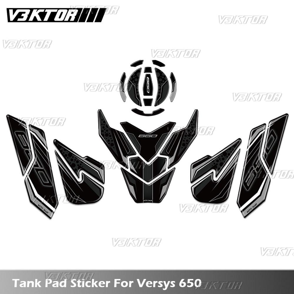 Motorcycle Fuel Tank Pad Sticker Oil Gas Cap 3D Decal Cover Protector Waterproof For versys650 VERSYS 650 2022-2024
