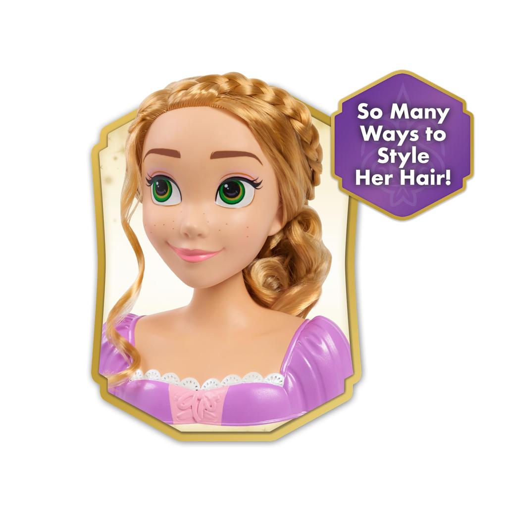 Just Play Rapunzel Styling Head Deluxe Tangled Toy for Girls, Stylish Hair Accessory