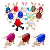 Easter Egg Figurine with Articulated Legs 3D Printed Movable Joints Rabbit Ear Egg Fidget Toy Holiday Party Decoration Ornament
