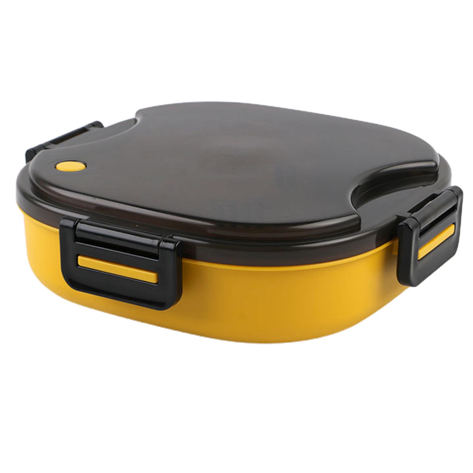 304 Stainless Steel Lunch Box Portable 3 Compartment Bento Box Heat Resistant жёлтый