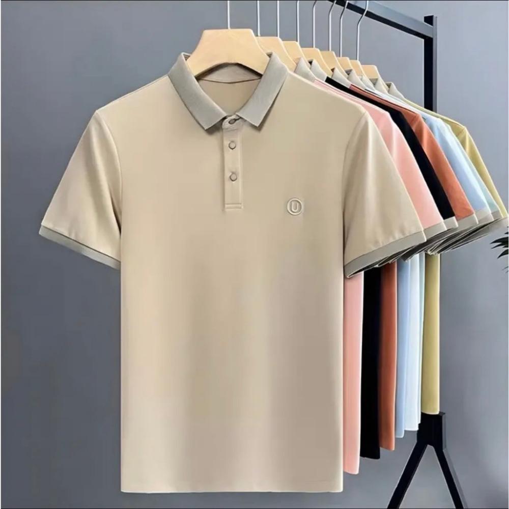 

Men s Polo shirt, men s short sleeved mixed color shirt 5XL