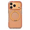 For iPhone 17 Pro Max Case Rotating Kickstand TPU PC Clear Phone Cover with Metal Buttons