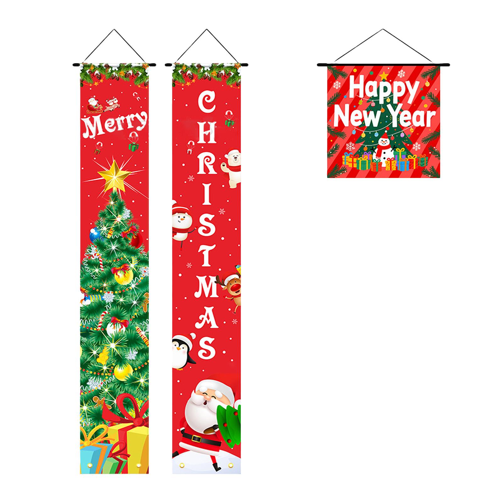 

Christmas Curtain Decoration Door Hanging Painting Hanging Flag Decoration One Size