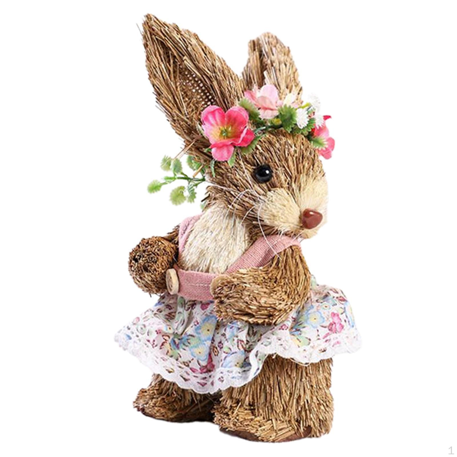 Artificial Easter Handmade Craft Figurine Collectible Woven Ornament for Gift Photo Prop Home Decor D