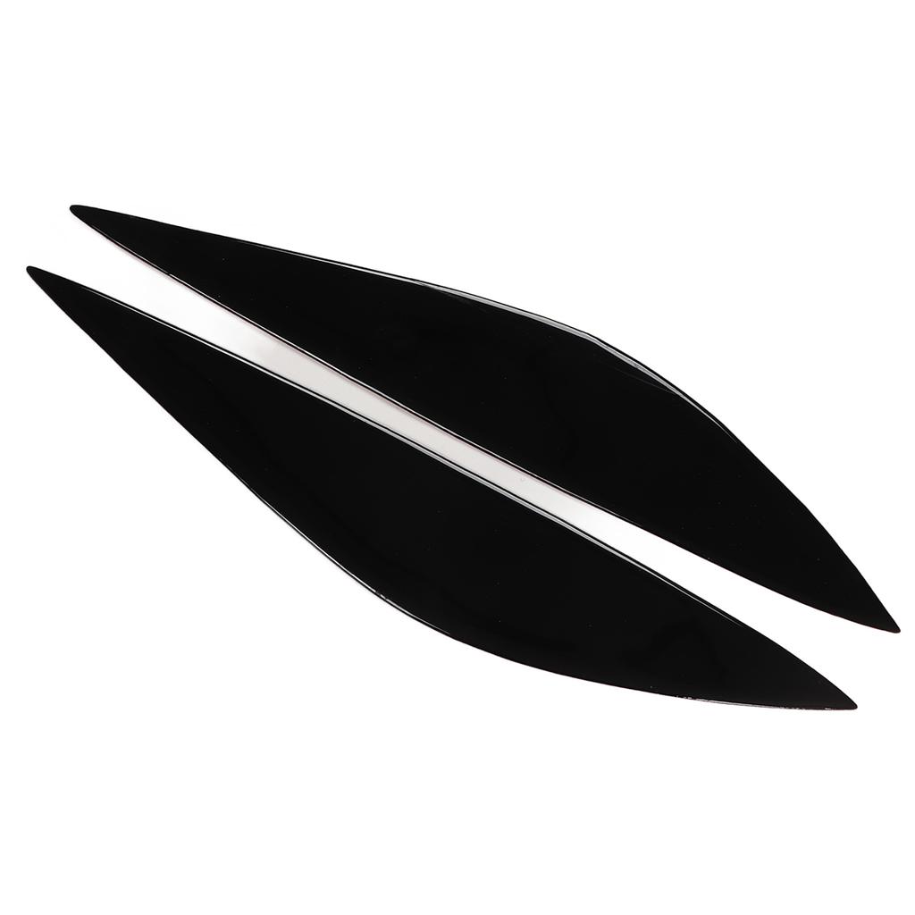 Front Headlight Eyebrow Glossy Black Trim Soft Plastic Replacement for Mercedes?Benz W204