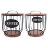 Rustic Coffee Filter Holder with Lid Coffee Filter Storage Container Coffee Pod Holder for Counter