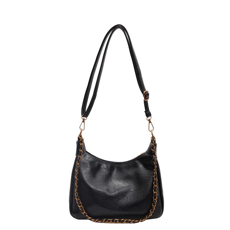 Simple and Large-capacity Bag Women's Autumn and Winter Fashion Chain One Shoulder Armpit Bag Retro Versatile Commuter Messenger Tote Bag