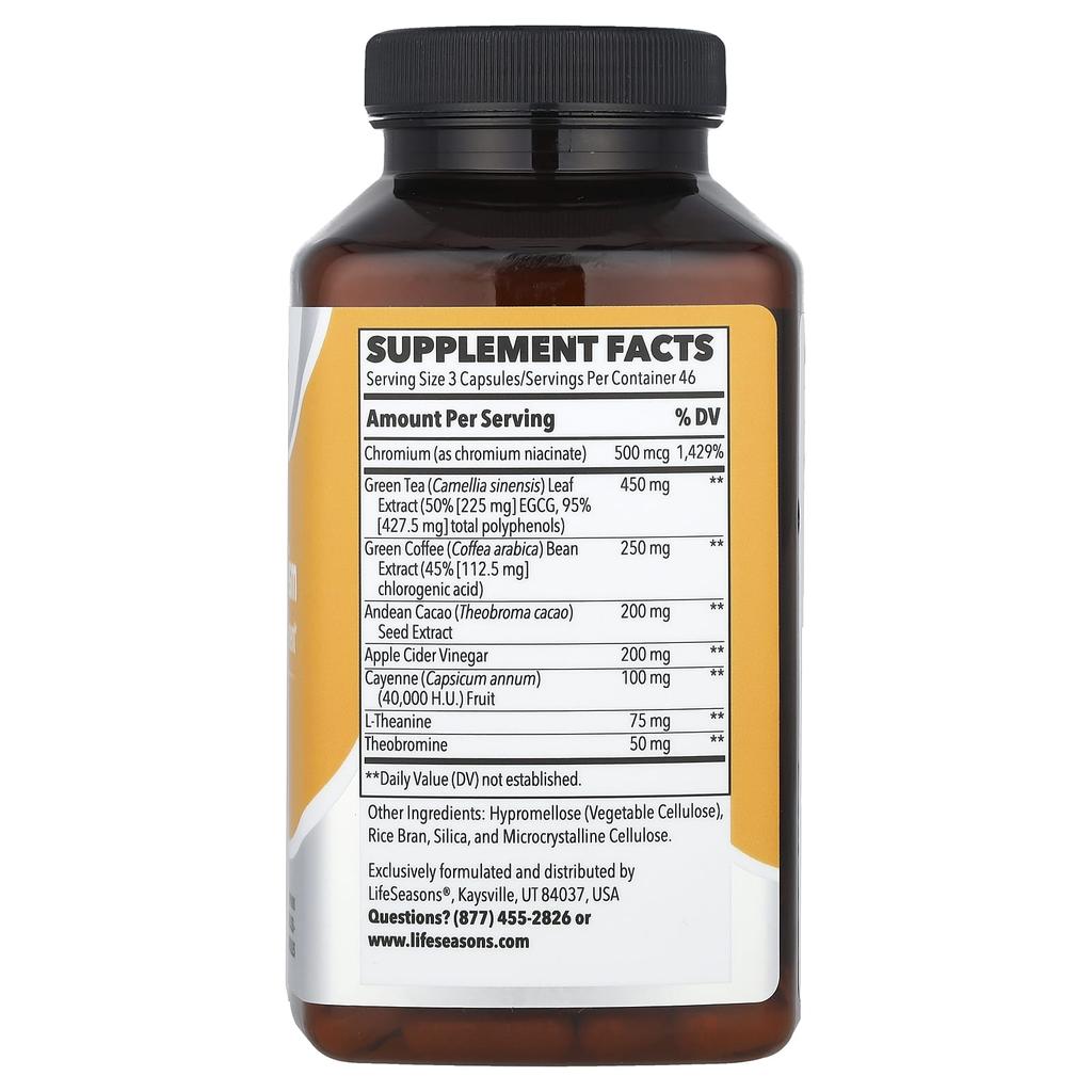 LifeSeasons, Therapeutics, Metabolism, Weight Management, 140 Veggie Capsules