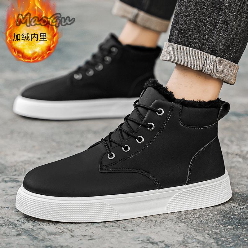 Mode Winter 2025 Herren Fleece Schneestiefel Warme Dicke Baumwolle Kurze Stiefel Schnürschuhe Rutschfeste Herren Sneaker Botas Para Hombre Größe 39-46