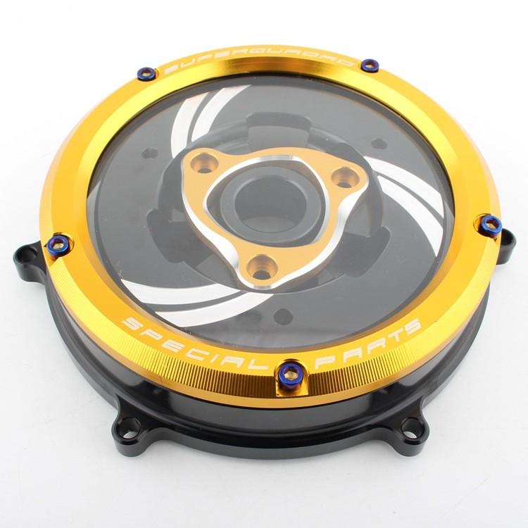 

Clutch Highquality Transparent Cover For Ducati Panigale 959 1199 1299 V2 S With Vibrant Color Choices BlackGold Cover