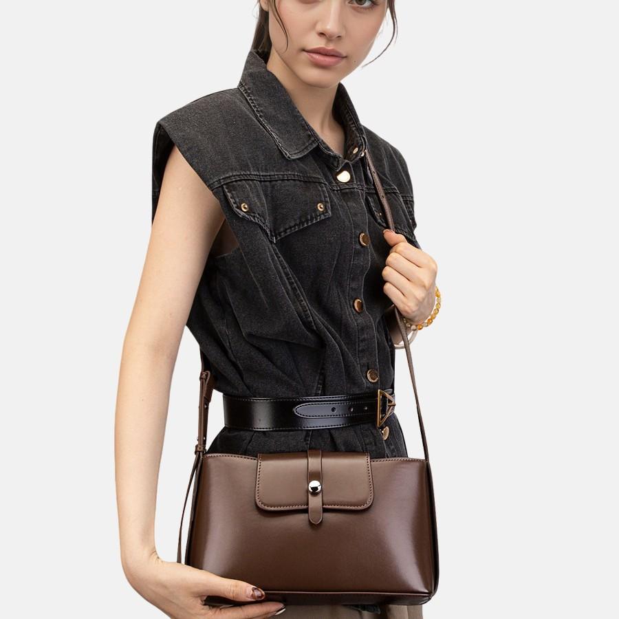 Leather Shoulder Commuter Women'S Bag Temperament Underarm Handbag Versatile Bag