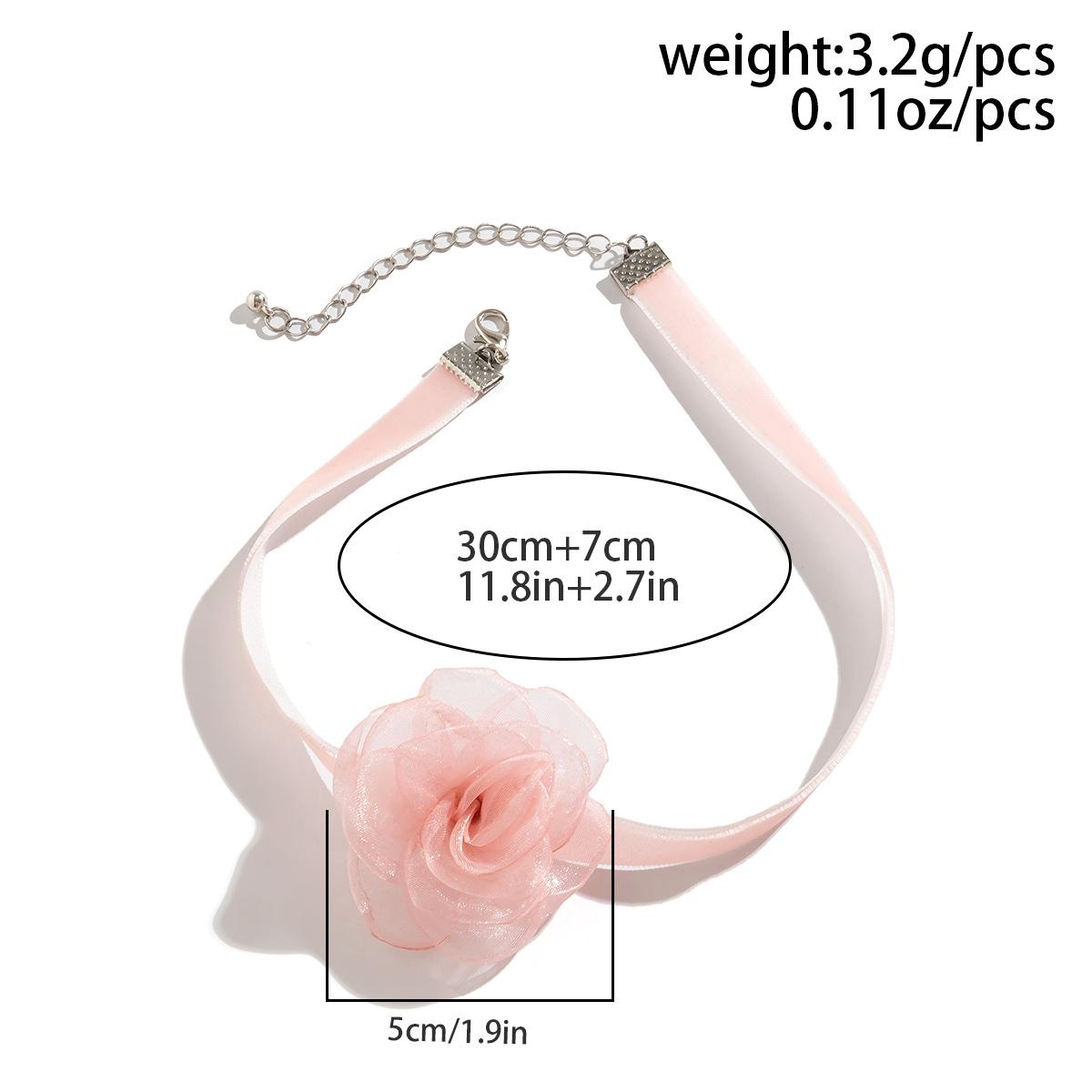 

Креативное ручное плетение, сетчатый чокер с цветком, шейная цепочка для женщин, сделай сам, лента, цепочка с когтями, крупный цветок