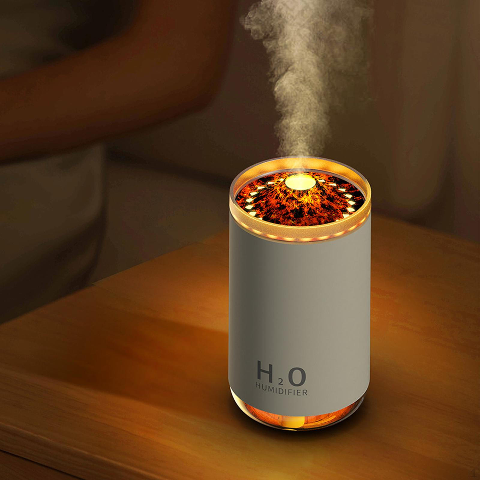 Essential Oil Diffuser Simulation Flame Lamp Tabletop Humidifiers Quiet Mist Spray Air