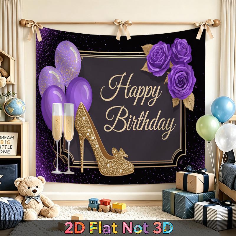 Purple Balloon Party Backdrop 1pc - Photo Booth Props