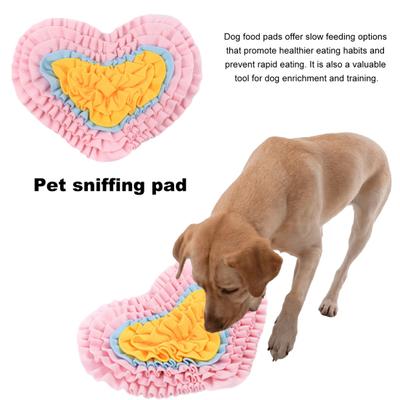 Interactive Snuffle Mat Pet Dog Lick Mat Slow Feeding Mental Stimulation Sniffing Mat Heart Rose Flower Shape Interactive Dog Puzzle Toy