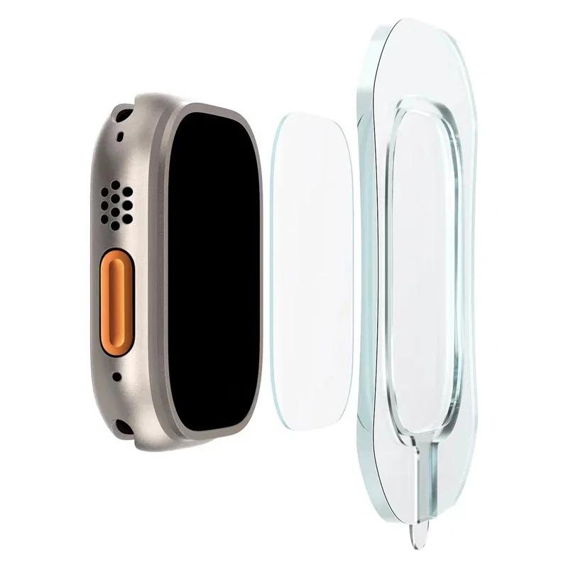 2Pcs Tempered Glass Screen Protector For Apple Watch Ultra 2 3 Ultra2 Ultra3 49mm With Alignment Tool Easy To Install