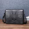 Crocodile Bone Pattern Horizontal Men's Bag, Classic Messenger Leather Men's Single-shoulder Crossbody Bag, Outdoor Backpack