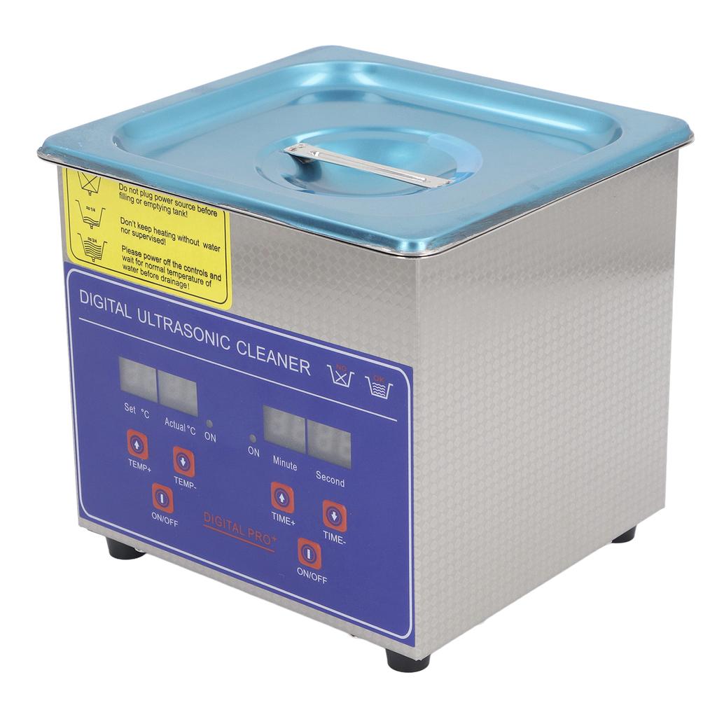 Ultrasonic Cleaner Machine 1.3L Professional Ultra Sonic Jewelry Watch Ring Heated Cleaning Machine with Timer Heater EU Plug AC200‑240V 50Hz