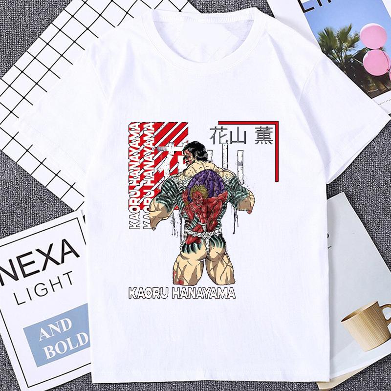 Harajuku Japan Anime Baki The Grappler T Shirt Fighting Animation Yujiro Hanma Manga Tshirt Men Clothes Summer Streetwear Tees