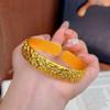 Wide-faced Peach Blossom Open Bracelet for Women Niche Retro High-end Solid Bracelet