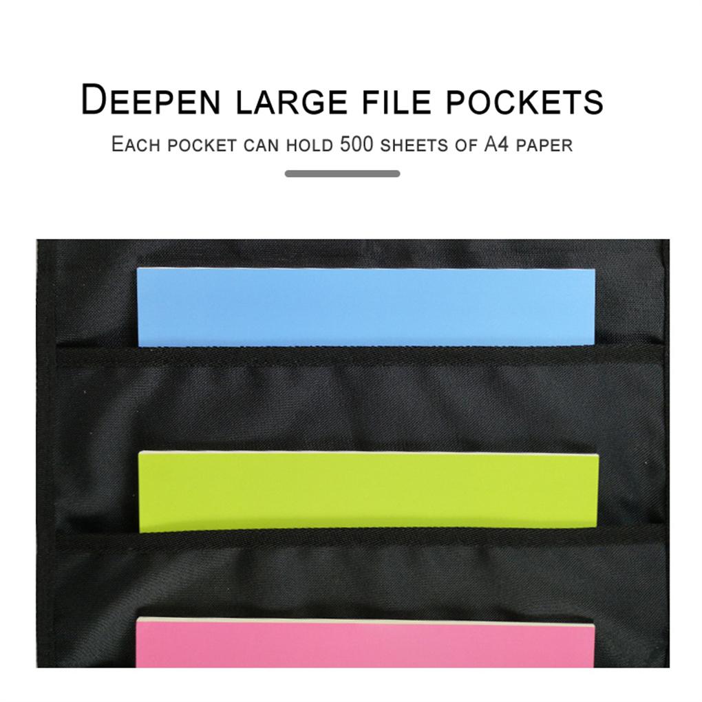 Hanging File Organizer Bag Oxford Fabric 10 Layer Folder Storage Pocket Space-Saving Worksheet Mail Container Indoor School
