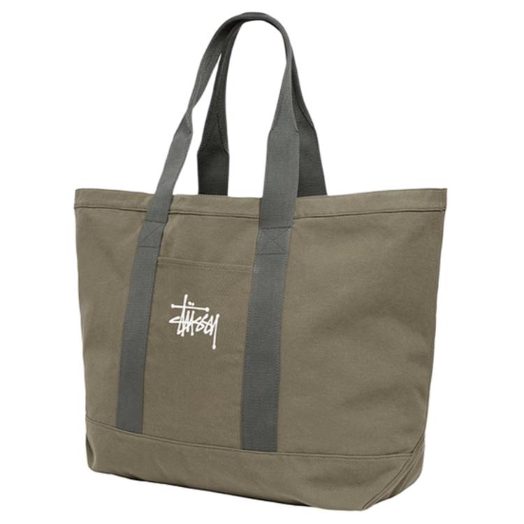 Stussy Brand Logo Fashion Versatile Fabric Tote Bag Shopping Bag Shoulder Bag Unisex tote bags Green SUSBG0134253O-GRD