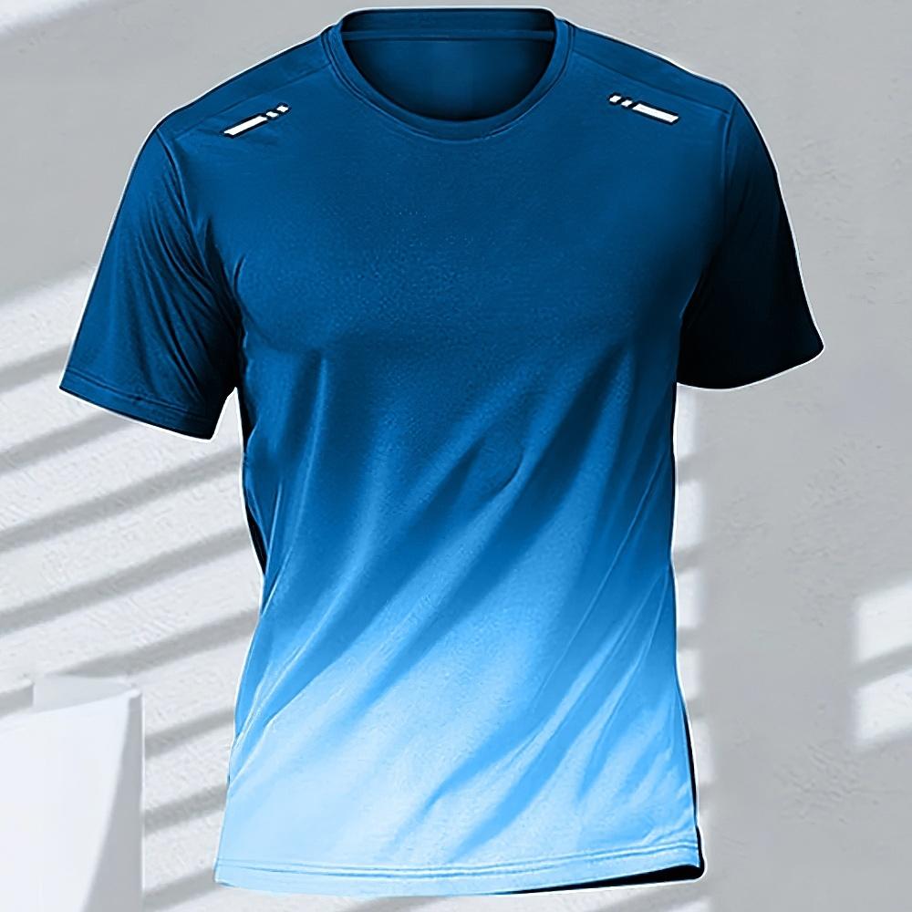 

Men s T-Shirts Sports Fitness Sportswear Quick-Drying Gradient Short Sleeve Tops Outdoor Basketball Training Running Men Clothes 5XL
