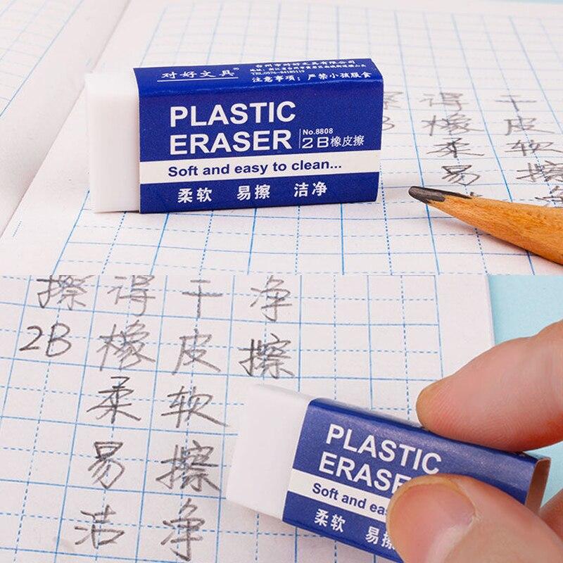 Child-Safe Durable High-Quality 10Pcs 2B White PVC Eraser Clean and Mess Free Student Exam Office Sketch Soft Eraser
