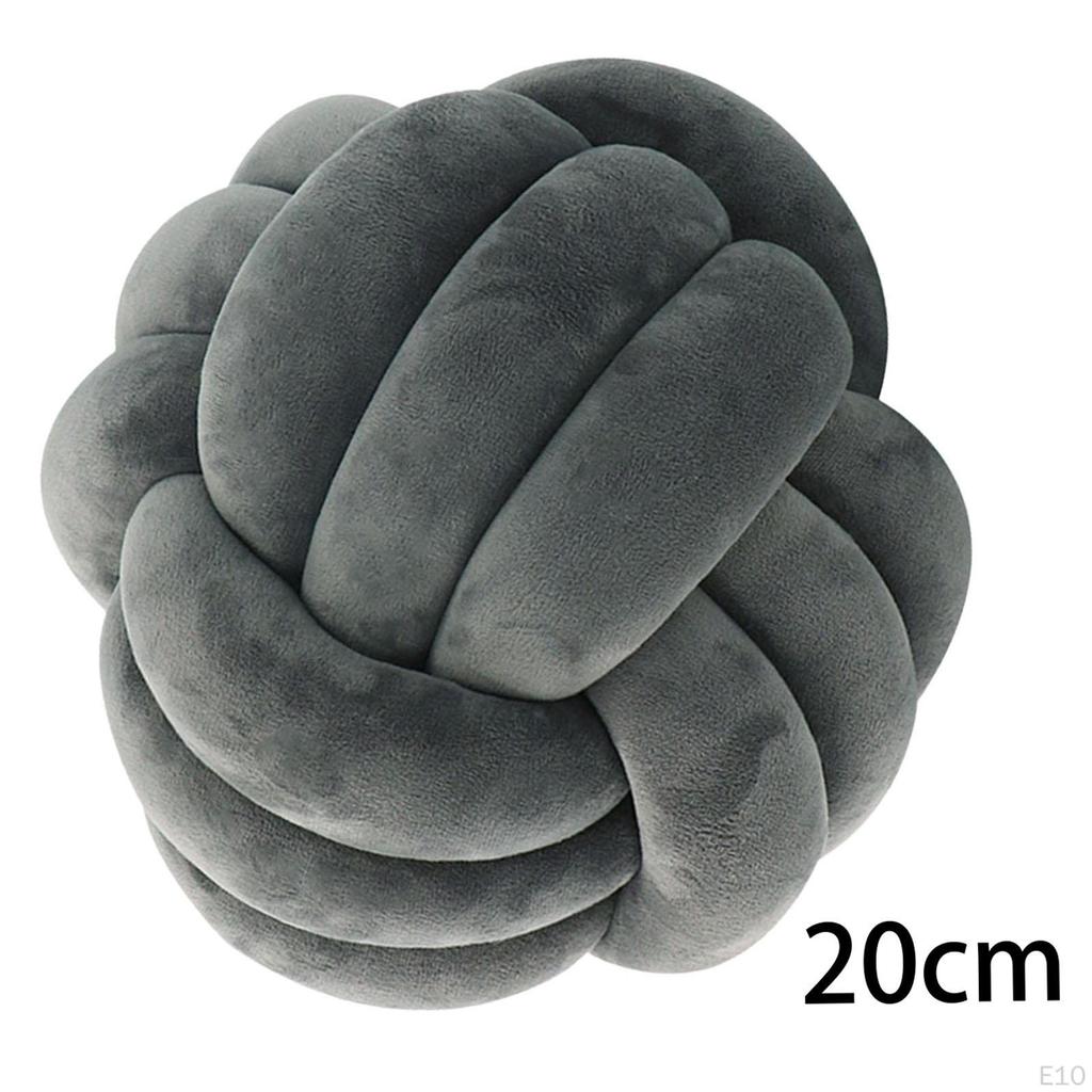 Knot Pillow Ball Tlusté Pohodlné vázané polštáře pro domácí pohovku v obývacím pokoji Světle šedá