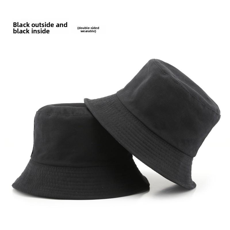 Female Spring and Autumn Personality Double-sided Light Plate Solid Color Bucket Hat Outdoor Sunscreen Sunshade Sun Hat Basin Hat