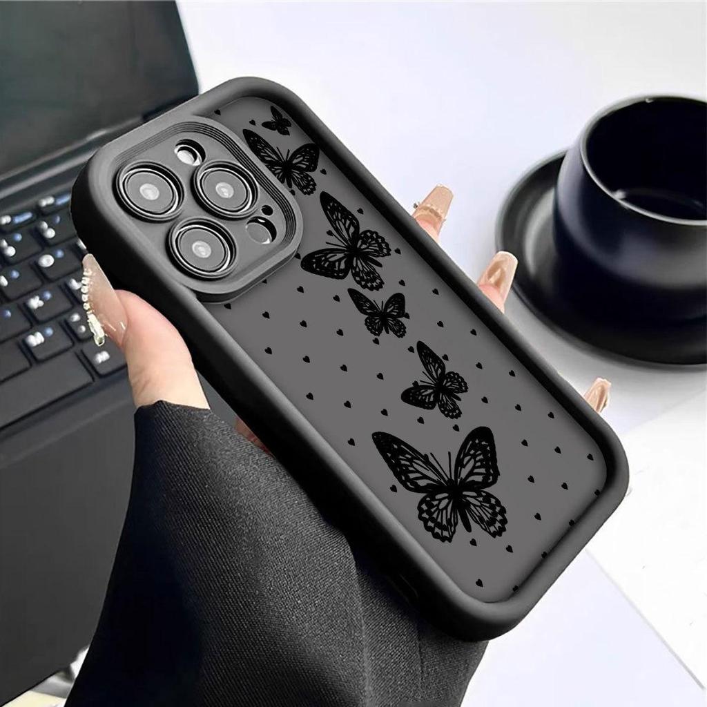 Butterfly Flutter Black Groove Phone Case for iPhone 14/15/16/17 Pro Max