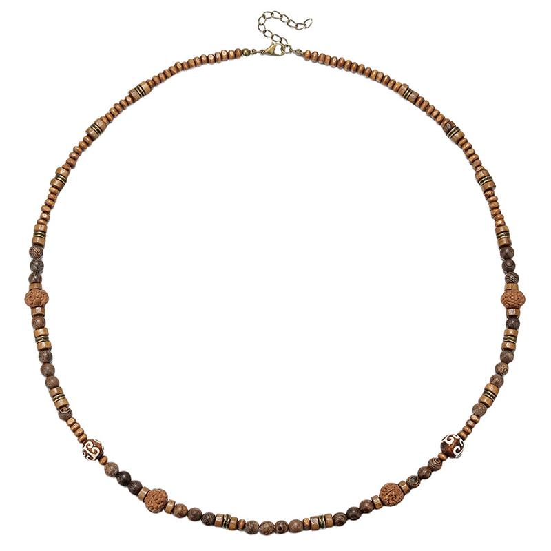 

Bohemian Vintage Style Men S Wooden Bead Necklace - Long-Style Neck Jewelry 70cm