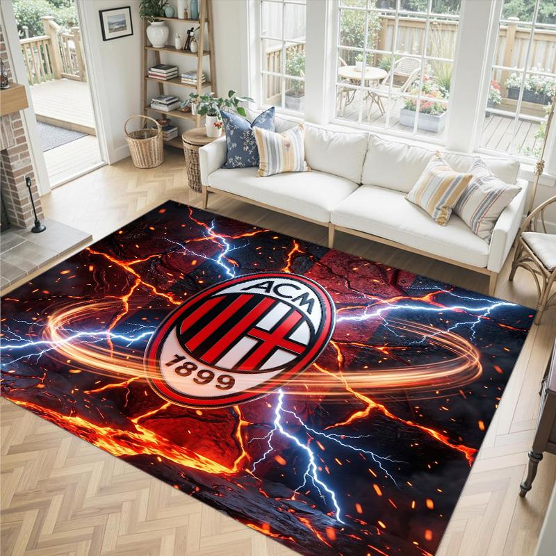 AC Milan Design Crystal Velvet Carpet Cozy Non?Slip Printed Rug For Bedroom Living Room Entrance