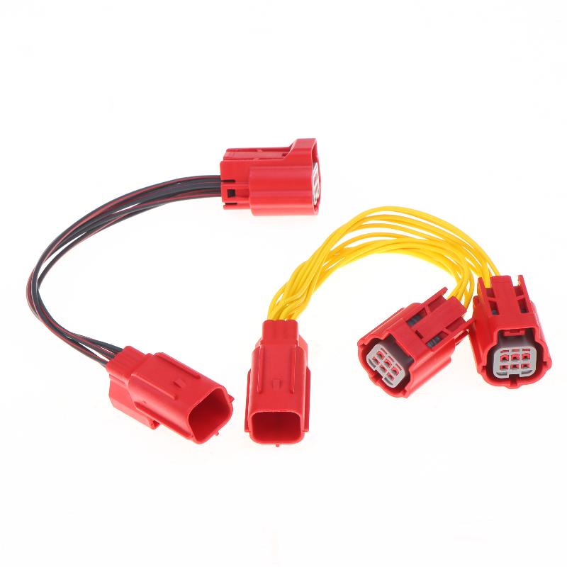 Motorcycle OBD Diagnostic Plug Durable Metal Pins Fuel Injection Tester Adapter 2Pcs DJ7065Y-0.6-11/21 for Frequent Shop Use