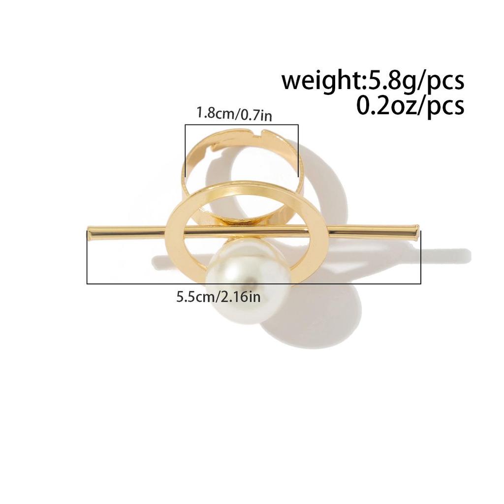 Opening Adjustable Pearl Flowers Rings Vintage Gold Silver Color Retro Exaggerated Metal Alloy Hollow Finger Ring for Women Geometric Jewelry Anillos